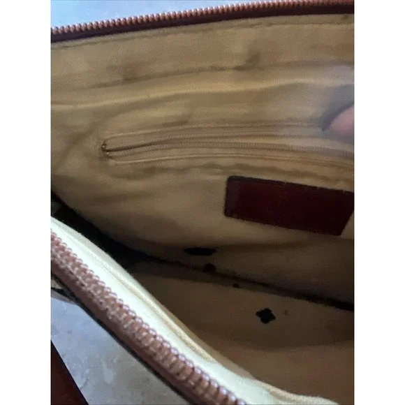 Vintage Etienne Aigner Woven Straw Leather Shoulder Bag Natural Boho - Picture 4 of 7